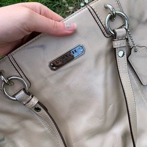 Tan coach purse